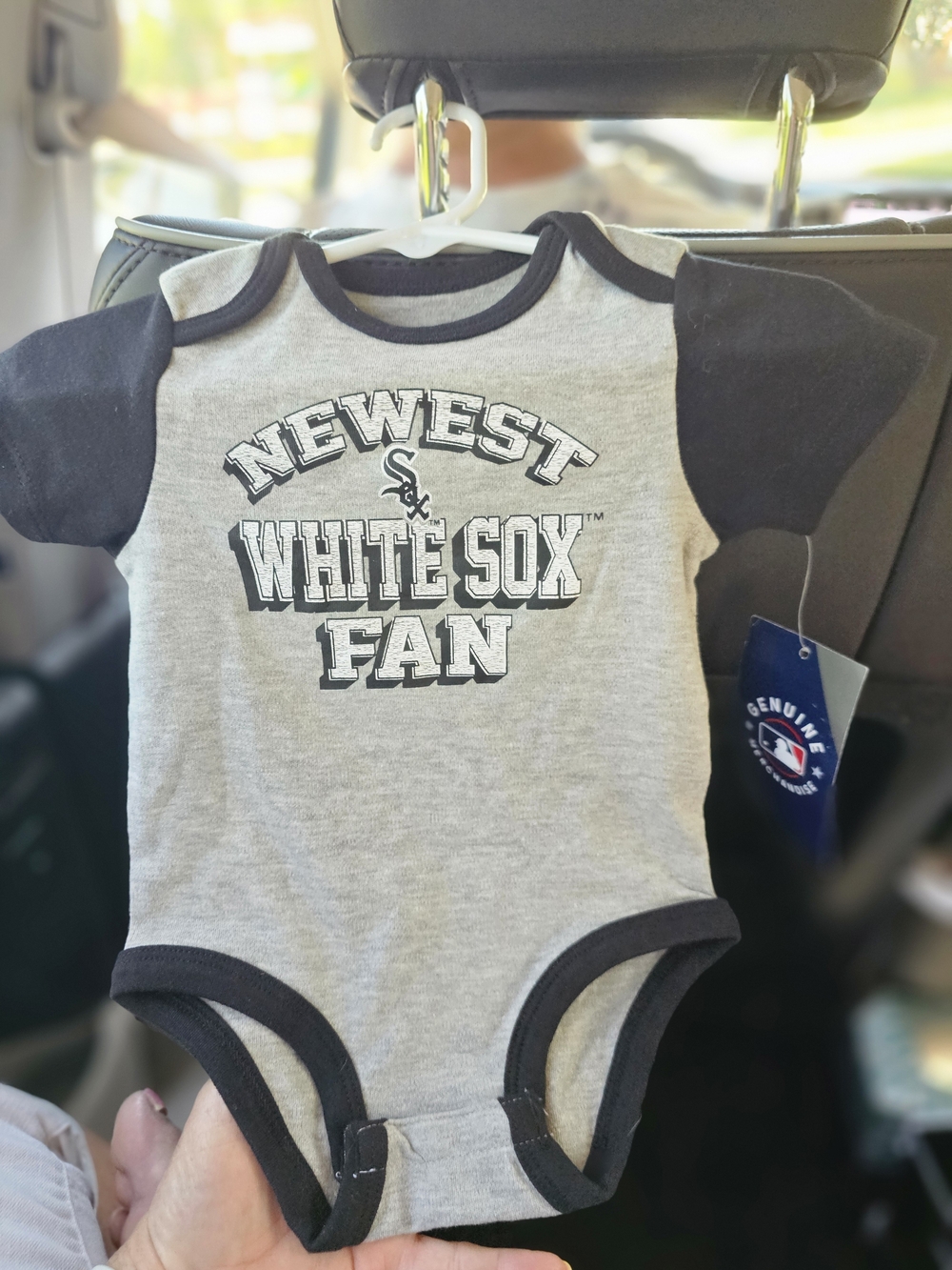 Genuine Merchandise Gray and Black White Sox Baby One-Piece Bodysuit